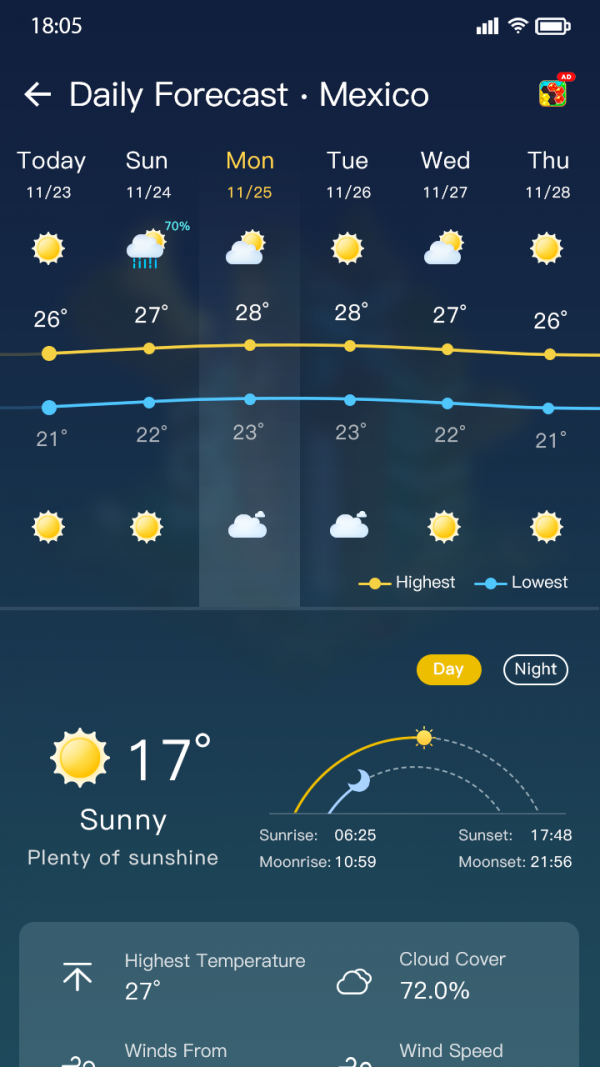 坚果天气预报安卓版 V1.1.2